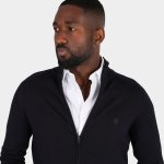 Casaco de malha liso com fecho