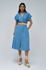 VESTIDO MIDI EM LIGHTDENIM