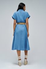 VESTIDO MIDI EM LIGHTDENIM - Image 3