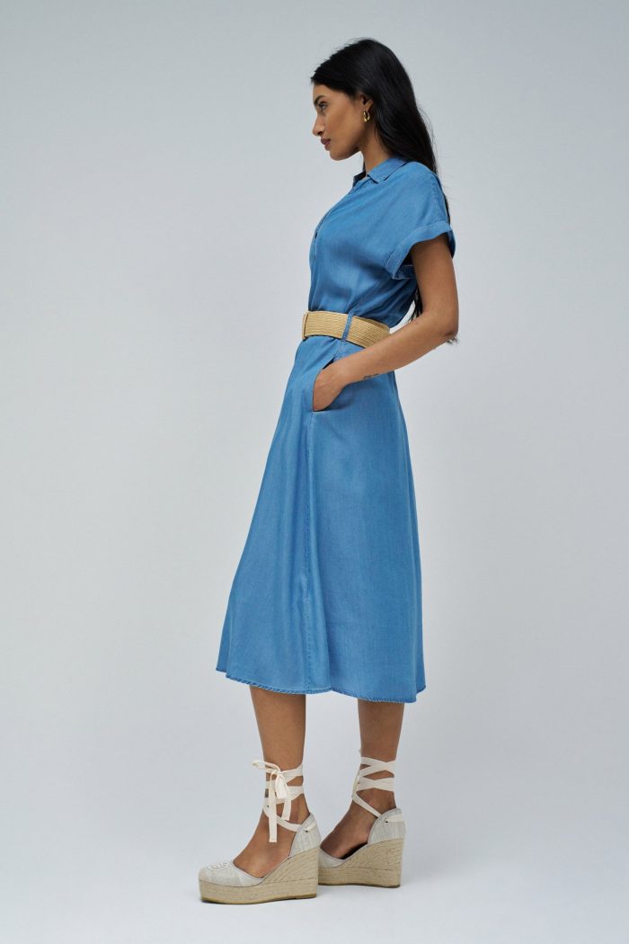 VESTIDO MIDI EM LIGHTDENIM - Image 4