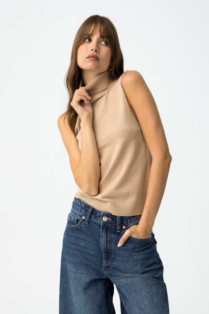 Top slim fit de malha