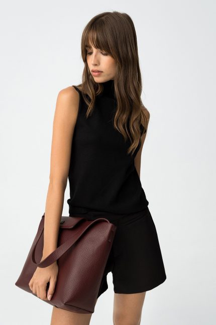 Top slim fit de malha