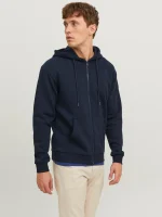 Hoddie com fecho de correr Liso