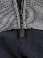 Cardigã de malha lisa de algodão com zíper - Image 3