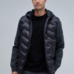 CASACO ACOLCHOADO COM MISTURA DE MATERIAIS