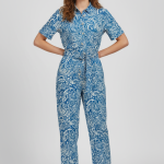SHORT-SLEEVED PRINT JUMPSUIT