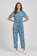 SHORT-SLEEVED PRINT JUMPSUIT