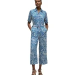 SHORT-SLEEVED PRINT JUMPSUIT