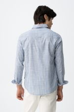 Camisa regular de cor azul - Image 3