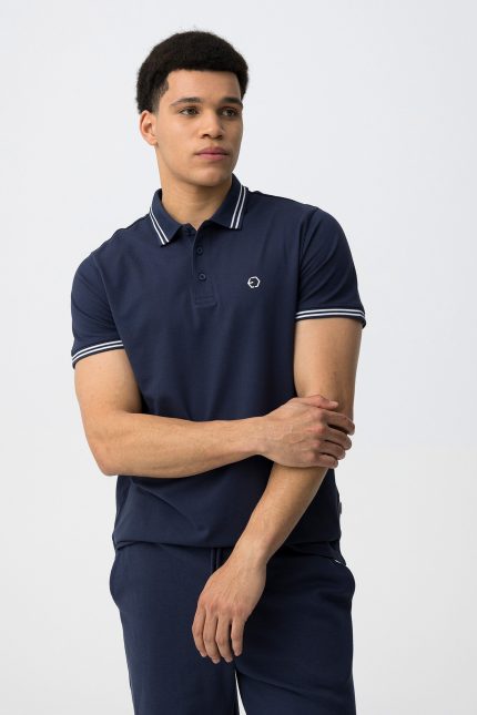 Polo regular de cor azul