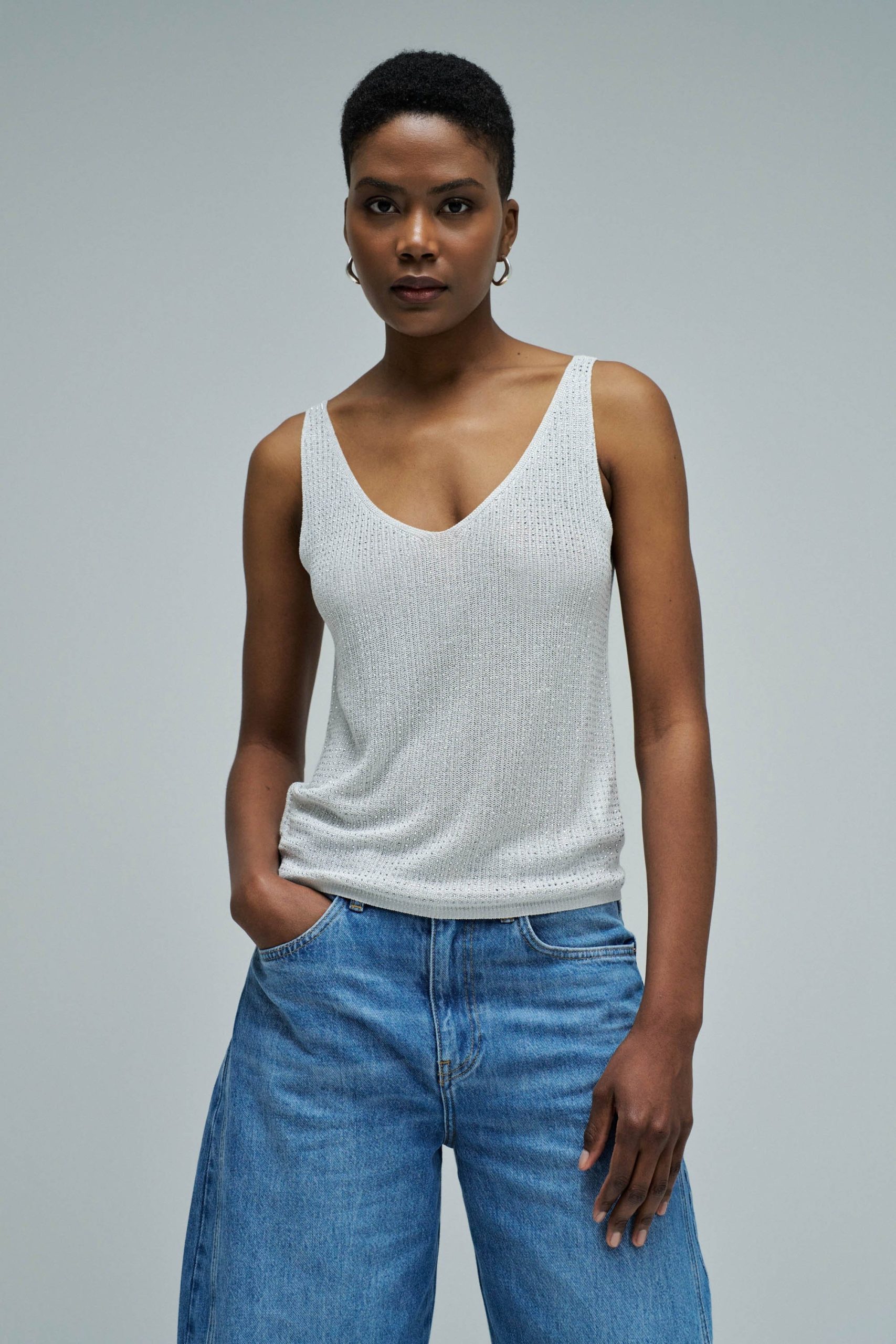 TOP DE MALHA COM LUREX - Image 1