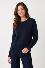 Camisola larga em azul