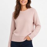 Camisola larga de cor rosa claro