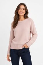 Camisola larga de cor rosa claro