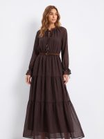 Vestido em tom chocolate, - Image 3