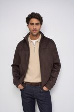 CASACO BOMBER EFEITO SUEDE