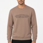 Camisola larga de cor bege