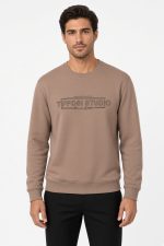 Camisola larga de cor bege
