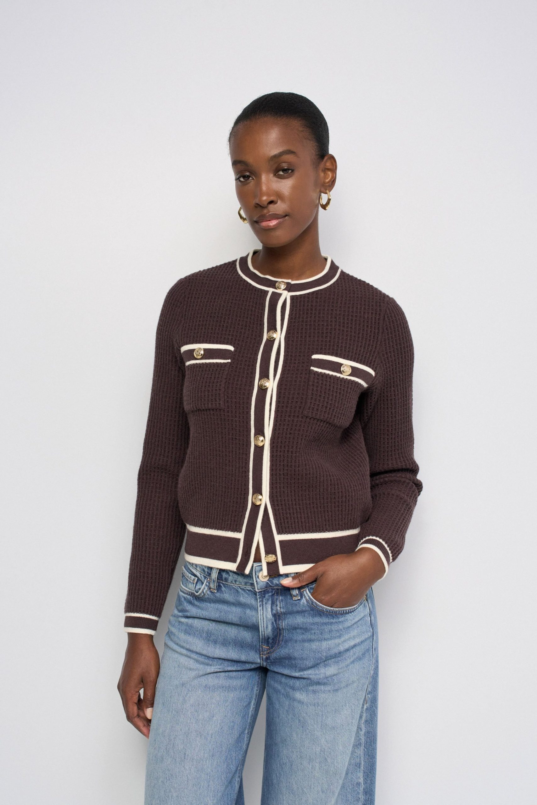 1 CARDIGAN COM BOTÕES DOURADOS - Image 1